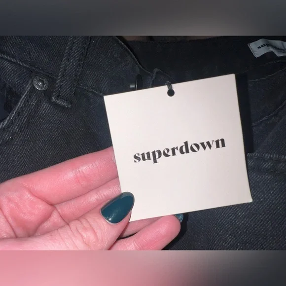 Revolve Quinn Denim Shorts Superdown - Picture 4 of 5